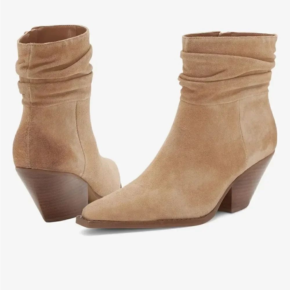 Revolve Vince Camuto Nerlinji Leather Suede Slouch Ankle Western Boot NWOT